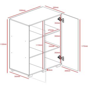 Poldimar - Commode - Wit - 100x58x119 cm