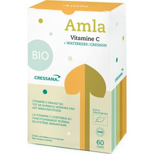 Cressana Amla Vitamine C BIO - Vitamine C is goed voor de normale werking van het immuunsysteem en helpt vermoeidheid verminderen - 60 vegan capsules