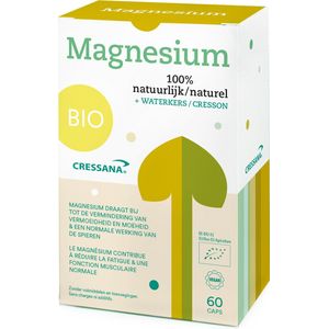 Cressana Magnesium zeesla-extract BIO - Bevat magnesium dat helpt vermoeidheid verminderen - 60 vegan capsules
