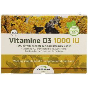 Vitamine D3 & K2 - 100% Plantaardig - Hoog Gedoseerd - 1000 IU