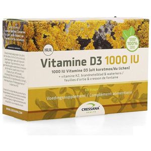 Cressana Vitamine D3 1000 IU + K2 60 Capsules