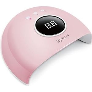 KYVORA UV/LED-lamp, 36 W, voor het drogen van nagels, semi-permanente nagellak en gel, digitale timerweergave, professionele kwaliteit, roze
