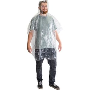 Regenponcho 10 stuks - voordelige wegwerp poncho - Regencape - festival, wandelen, evenementen