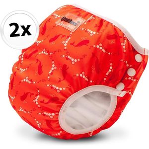 Bambinex wasbare zwemluier en oefenbroekje - 2 stuks - Bubble - maat M