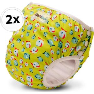Bambinex wasbare zwemluier en oefenbroekje - 2 stuks - Lucky green - maat XS