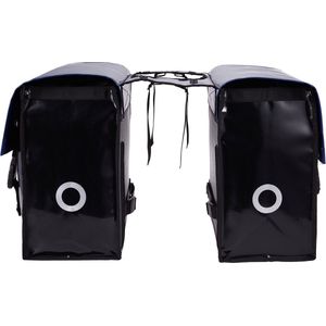 Xlc 5:1 dubbele fietstas, 35l inhoud, zwart. 35x30x12cm