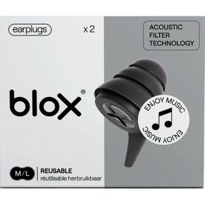 BLOX Oordoppen Music - Festival - Muziek - Gehoorbescherming - Zwart - 19 dB SNR