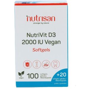 Nutrisan - NutriVit D3 - Vegan Softgels - 2000 IU - MCT-Olie