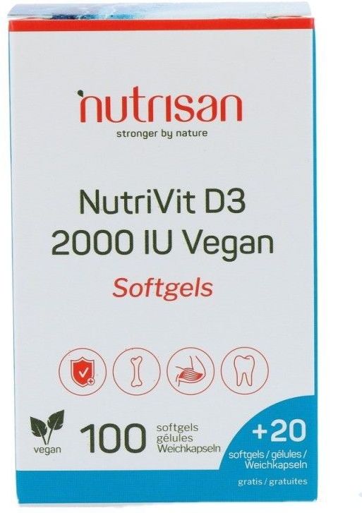 Nutrisan - NutriVit D3 - Vegan Softgels - 2000 IU - MCT-Olie
