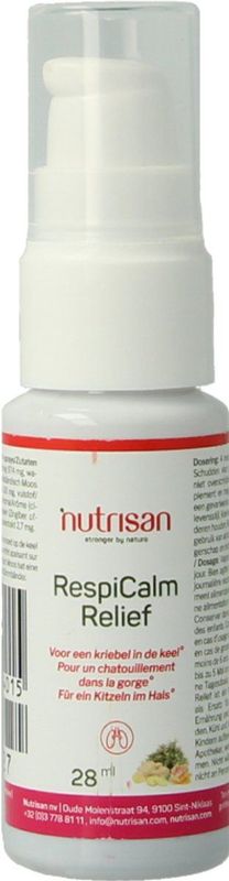 Nutrisan - Respicalm Relief - Orale Spray - Natuurlijke Ingrediënten - IJslands Mos