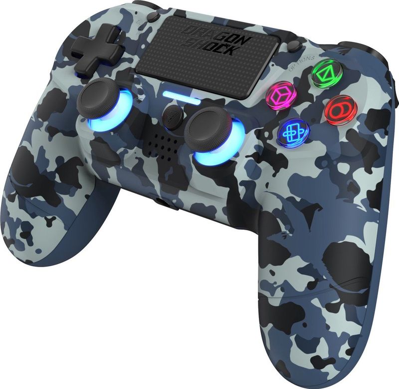 DragonShock MIZAR BT Draadloze Controller Blauw Camo Geschikt voor PS4, PC en Mobile