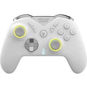 DragonShock NEBULA PRO - Witte Gamingcontroller - Peddels en Bluetooth
