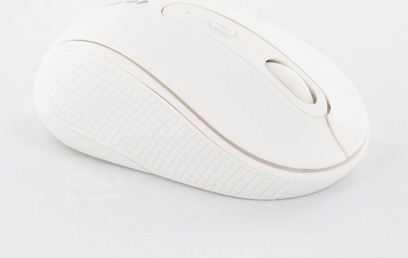 Milki Mouse Milk, Draadloze, Silent Click, Soft Rubber Coated Computermuis In Een Zacht Witte Kleur.