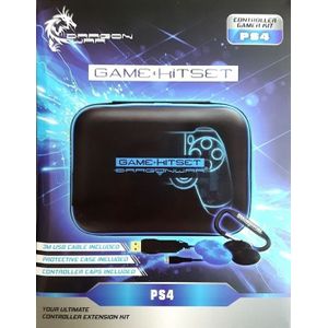 Dragon War – Gamer Kit - Beschermhoes voor Playstation 4 Controller – incl. Laadkabel 3m en controller caps