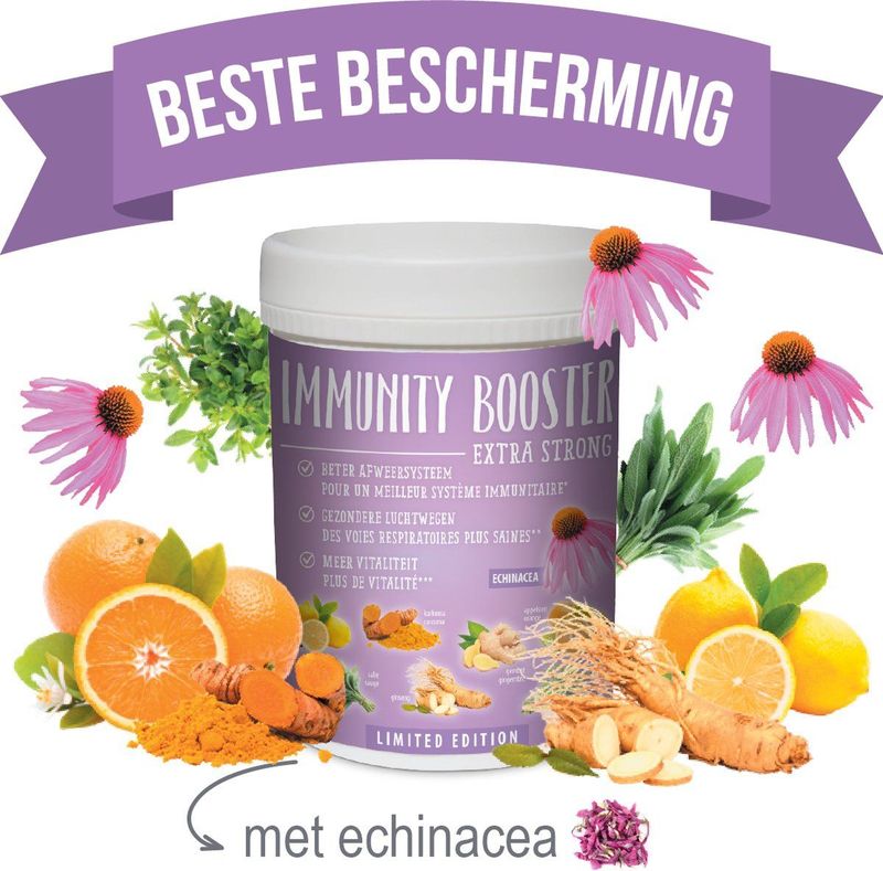 Immunity Booster Extra Strong - Weerstand, Immuunsysteem, Gemberthee Met Echinacea, Tijm En Salie - Verkoudheid - Luchtwegen