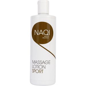 NAQI® Massage lotion Sport 500 ml - hypoallergeen - olierijk - langdurige (sport) massages - huidverzorgend - waterafwasbaar