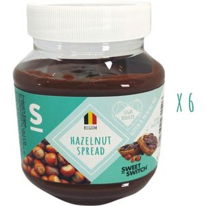 SWEET-SWITCH®- Hazelnootpasta - Hazelnoot - Choco - Smeerpasta - Dieet - Nutella vervanger - Suikerarm - Glutenvrij - Palmolievrij 6 x 350 g