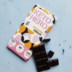 Keto Hero - 75% Belgische Pure Chocolade - 15 gram - Laag in Koolhydraten