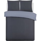 Vision - Dekbedovertrek - Anthraciet/Grijs - 100% Katoen - Omkeerbaar met 2 Slopen