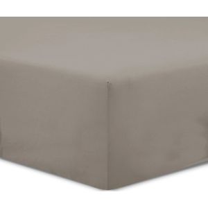 VISION Hoeslaken - 180x200 cm - Taupe - 100% katoen
