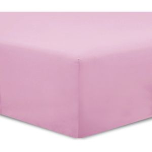 VISION Hoeslaken - 180x200 cm - Roze - 100% katoen