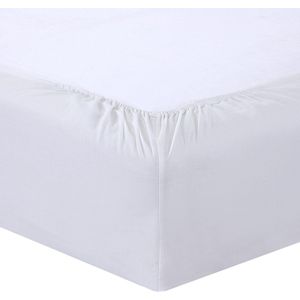 VISION Hoeslaken - 200x200 cm - Wit - 100% katoen