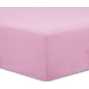 VISION - Hoeslaken 200x200cm -  Roze - 100% katoen