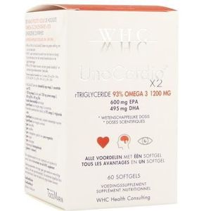 UnoCardioX2 - Visoliesupplement - 1300 mg - 93% Omega 3 - R-Triglyceridevorm