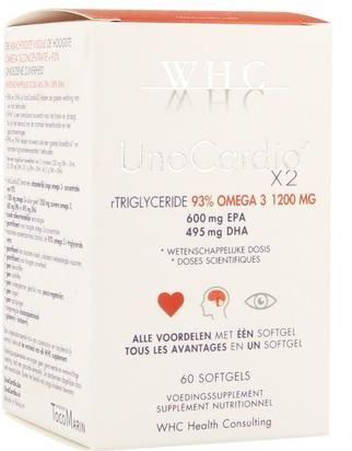 UnoCardioX2 - Visoliesupplement - 1300 mg - 93% Omega 3 - R-Triglyceridevorm