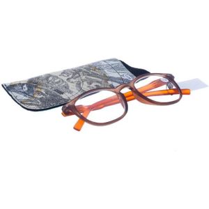 Pharmaglas Bruin oranje leesbril +1,00 1 stuks