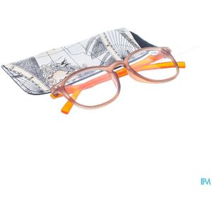 Pharmaglas Bruin oranje leesbril +1,50 1 stuks