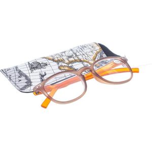 Pharma Glasses - Leesbril - Bruin/Oranje - +3.50 - 1 Bril
