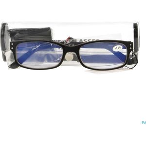 Pharmaglas Visionblue PC01 zwart +1,00 1 stuks