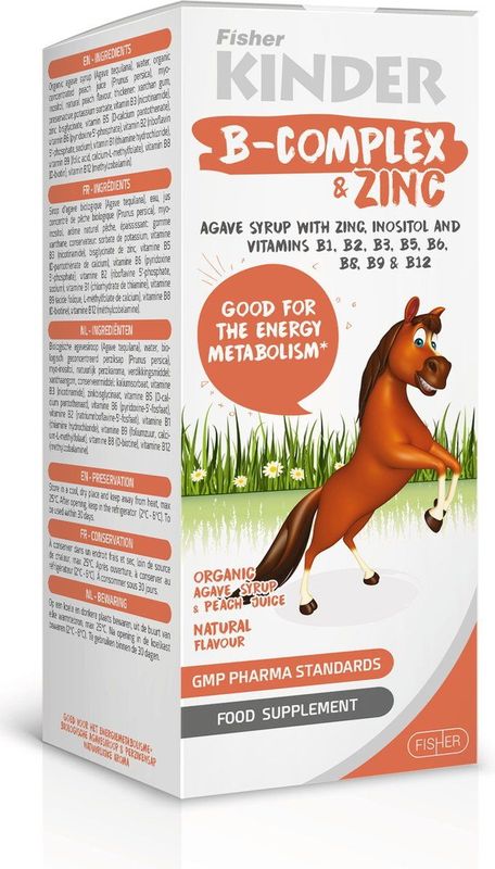 B-COMPLEX Siroop - Perzik - Met Zink en Inositol - Zonder Toegevoegde Suikers