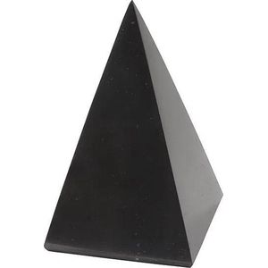 Gepolijste hoge shungiet piramide 6x12 cm