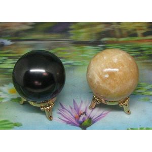 Shungiet harmoniser bollen met oranje calciet 50 mm