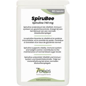 7Bees | SpiruBee 90 capsules | 740 mg spirulina poeder/caps | zonder enige toevoeging | Gratis verzending | Brievenbuspost