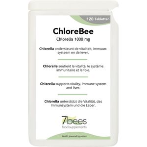 7Bees | ChloreBee 120 tabletten | 1000 mg chlorella poeder/tabs | Met gebroken celwand | Gratis verzending | Brievenbuspost
