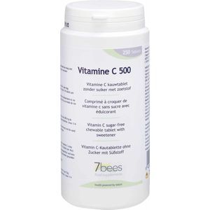 Vitamine C 500 - 250 kauw tabletten - 500 mg Vitamine C - Calciumascorbaat-L-ascorbine - Zonder suiker met zoetstof - Sinaasappelsmaak