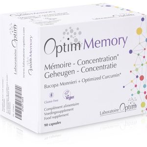 Optim Memory 90 capsules | Bacopa monnieri - Longvida Curcumine | Concentratie en geheugen