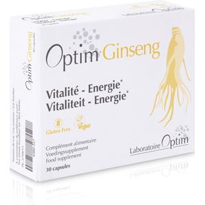 Optim Ginseng - 30 capsules - Koreaanse ginseng panax capsules- rode Panax ginseng poeder - gekweekt in België - vitaliteit en energie.