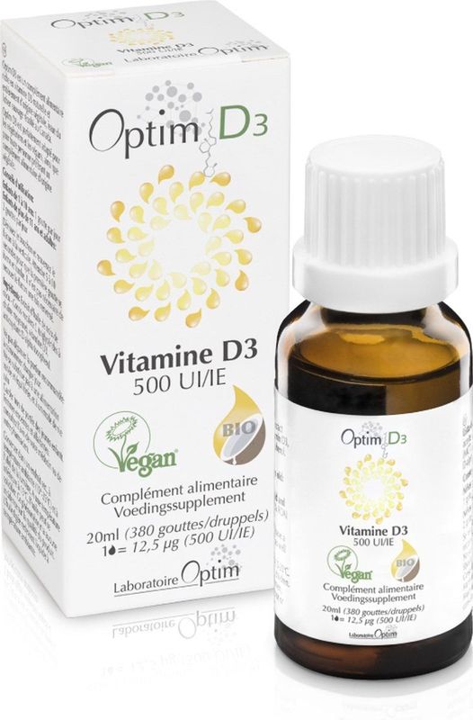 Optim D3 - Vitamine D - Plantaardig - 500 UI/EI per Druppel - Vegan