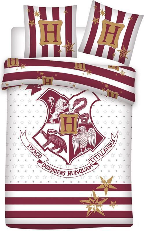 Harry Potter - Dekbedovertrek - Eenpersoons - 140x200 cm + 1 kussensloop 65x65 cm - Wit