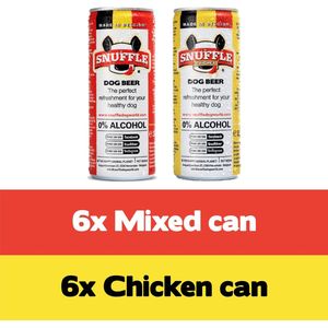 Snuffle Hondenbier Blik 6x Kip En 6x Mixed Smaak