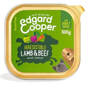 Edgard & Cooper Hondenvoer, natvoer voor honden, volwassenen, graanvrij, natuurlijk voedsel, 300 g x 18, vers lam en rundvlees, gezonde voeding, smakelijk, uitgebalanceerd, hoogwaardige eiwitten