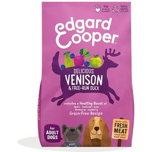 Edgard&Cooper Delicious Venison Adult Hert&Eend&Appel - Hondenvoer - 2.5 kg Graanvrij