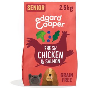 Edgard & Cooper Verse scharrelkip & Noorse zalm Brok - Voor senior honden - Hondenvoer - 2.5kg