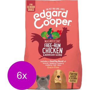 Edgard & Cooper Verse scharrelkip & Noorse zalm Brok - Voor senior honden - Hondenvoer - 6 x 700g