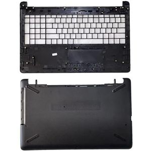 WANGHUIH Palmrest Upper Case & Bottom Cover Compatibel met HP 250 G6 255 G6 TPN-C129 TPN-C130 Laptop Zwart