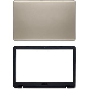WANGHUIH LCD Achterkant Bovendeksel Voorzijde Scharnieren Schermbehuizing Compatibel met ASUS X542U X542 X542UR A580 F580 FL8000 Laptop (goud A+B)